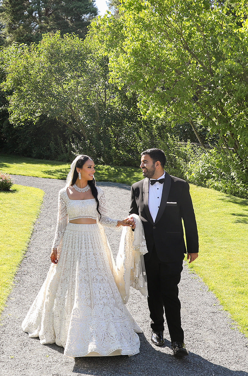 Bride: Dipika Sharma Chhura in our Ivory Embroidered Lehenga Set