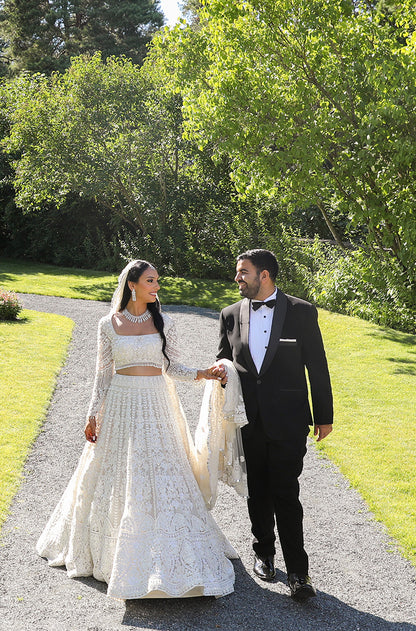 Bride: Dipika Sharma Chhura in our Ivory Embroidered Lehenga Set