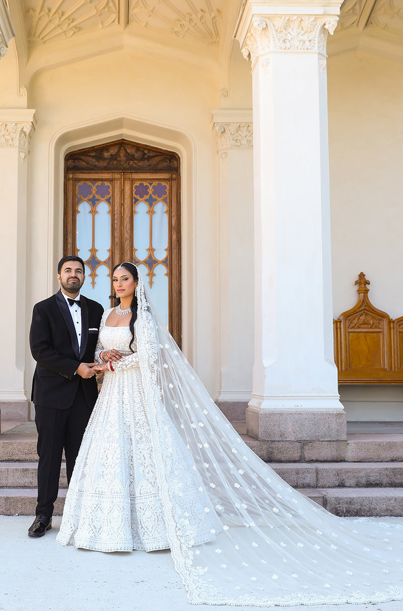 Bride: Dipika Sharma Chhura in our Ivory Embroidered Lehenga Set