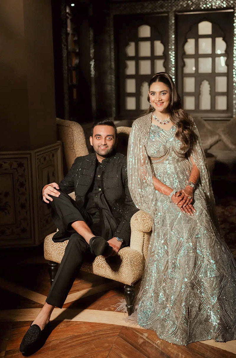 Bride: Praniti Mehta in our Gold-Silver Embroidered Gown