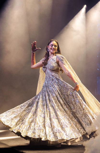 Bride: Praniti Mehta in our Gold-Silver Embroidered Gown