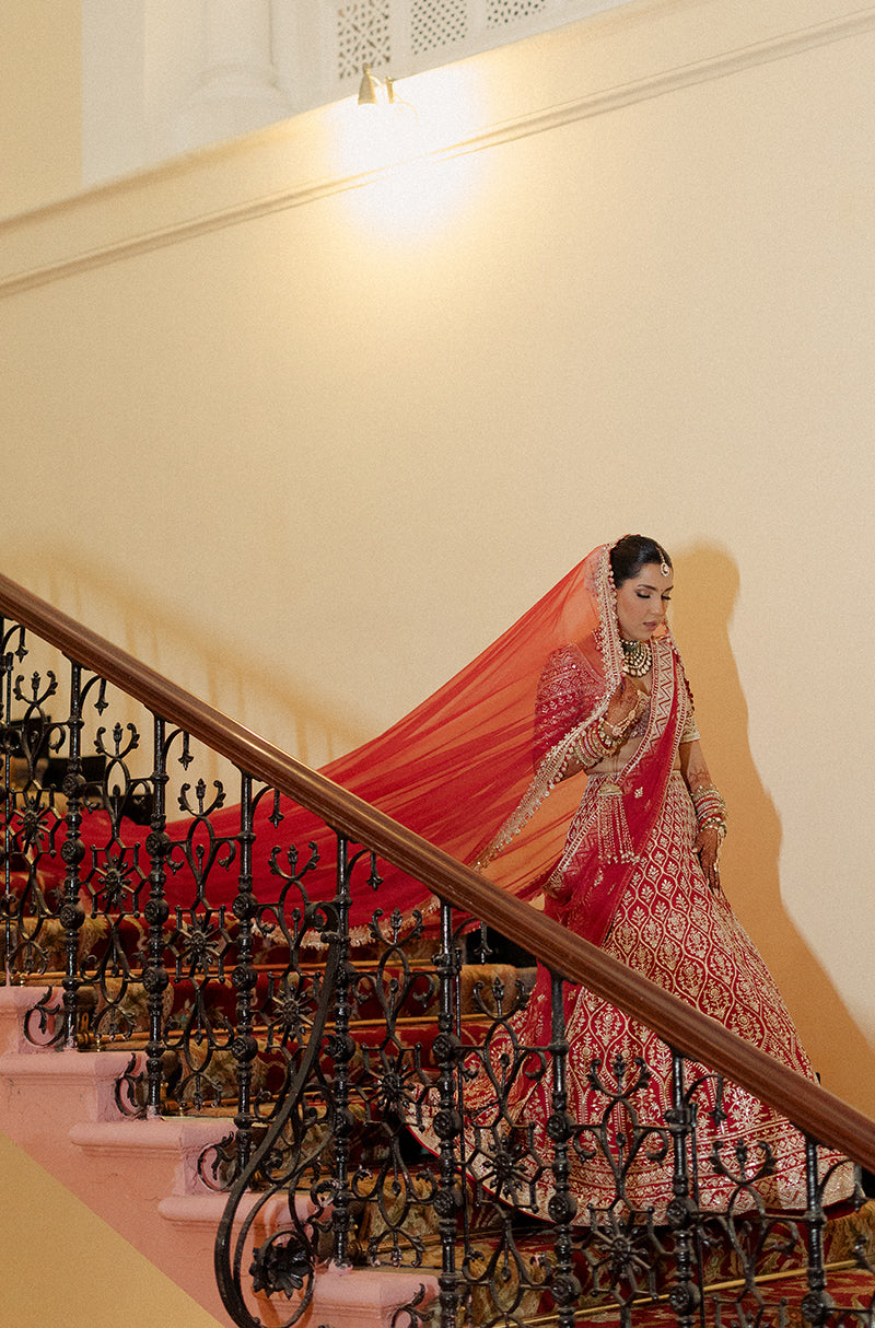 Bride: Nitya Chablani in our Red Embroidered Lehenga Set