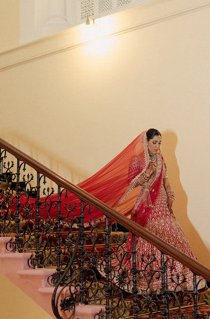Bride: Nitya Chablani in our Red Embroidered Lehenga Set