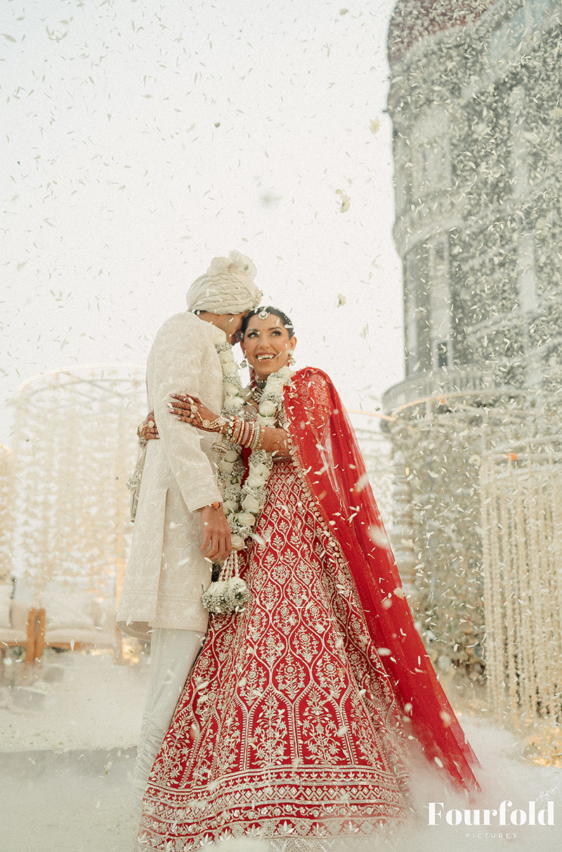 Bride: Nitya Chablani in our Red Embroidered Lehenga Set