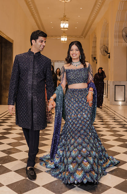 Bride: Attisha Gupta in our Peacock Embroidered Lehenga Set