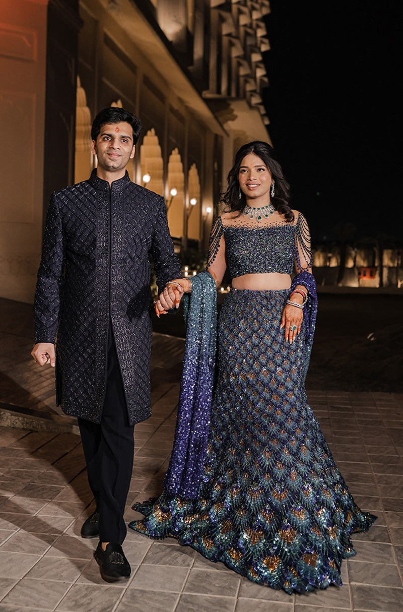 Bride: Attisha Gupta in our Peacock Embroidered Lehenga Set