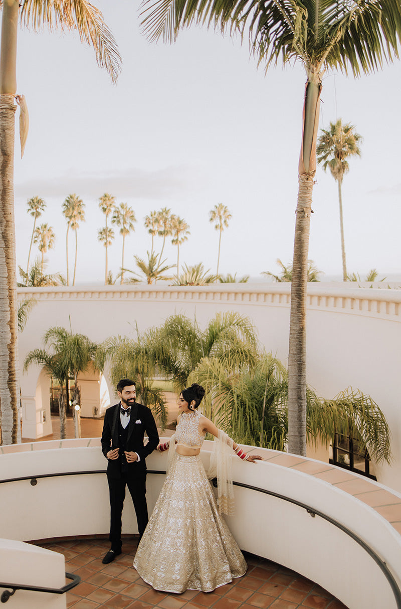 Bride: Ashima Natt in our Champagne Gold Embroidered Lehenga Set