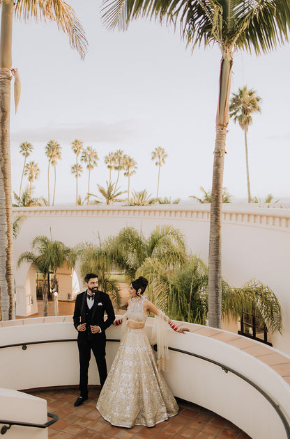 Bride: Ashima Natt in our Champagne Gold Embroidered Lehenga Set