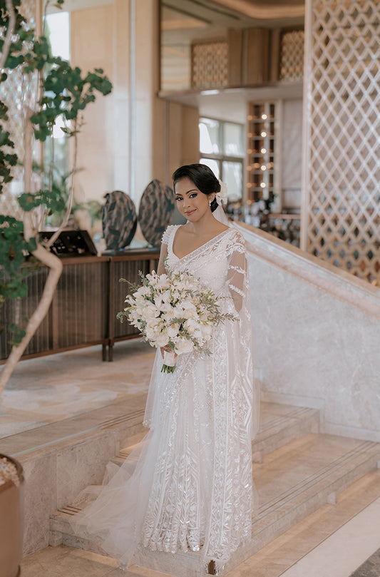 Bride: Remoni Fernandopulle in our Ivory Embroidered Saree Set