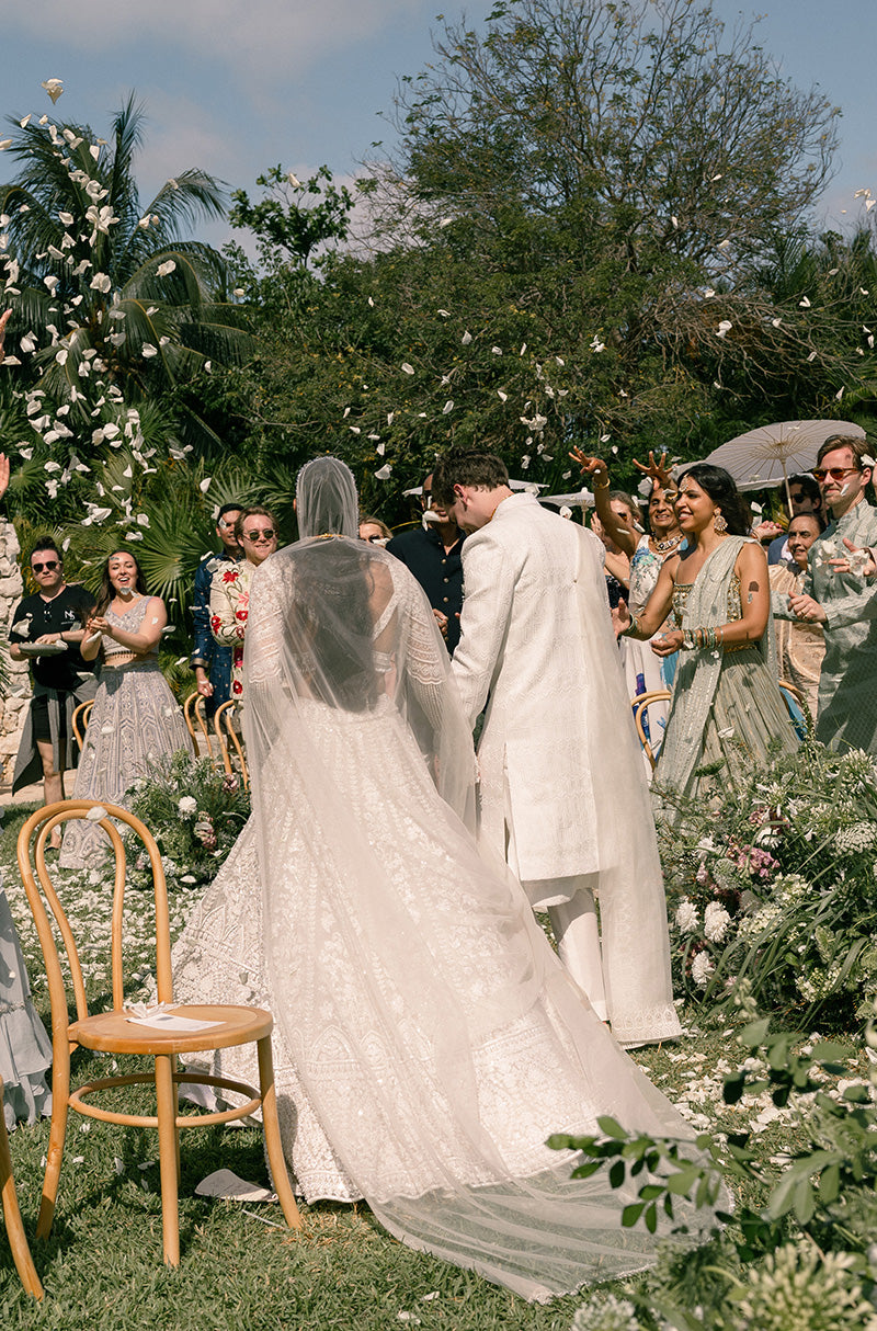 Bride: Serena Patel & Groom: Gabe Slater our Wedding Ensemble