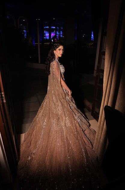 Bride: Shubhya Chawla in our Fawn Embroidered Lehenga Set
