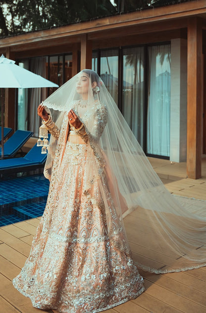 Bride: Sonali Melwani in our Champagne Lehenga Set