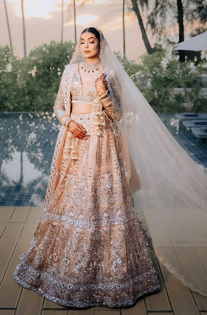 Bride: Sonali Melwani in our Champagne Lehenga Set