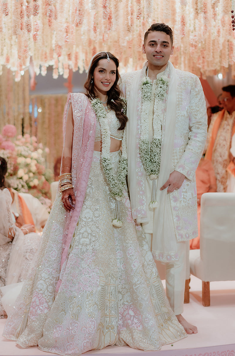 Bride: Shazahn Padamsee our Ivory Pastel Lehenga Set