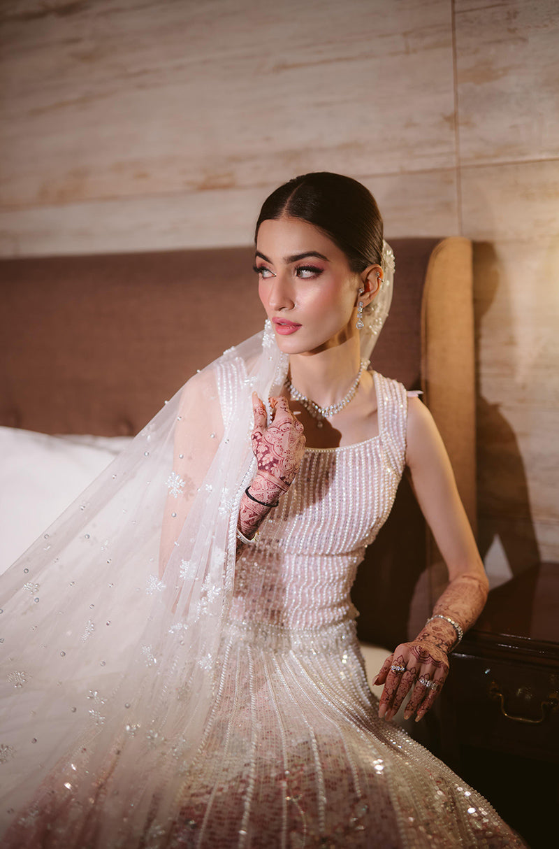 Bride: Emaan in our Pink Ombré Embroidered Lehenga Set