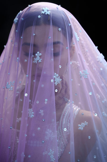 Bride: Emaan in our Pink Ombré Embroidered Lehenga Set