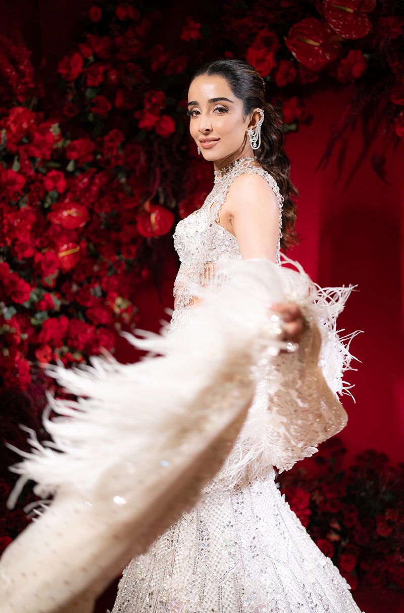 Bride: Ahana Raheja & Groom: Yash Patel in our Ivory & Ebony Ensemble