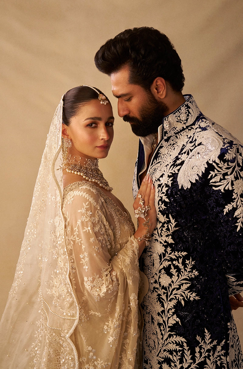 Alia Bhatt in our Ivory Georgette Saree Set