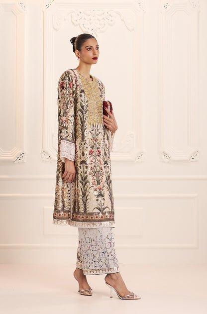 Ivory Gold Straight-Cut Printed Kurta Set