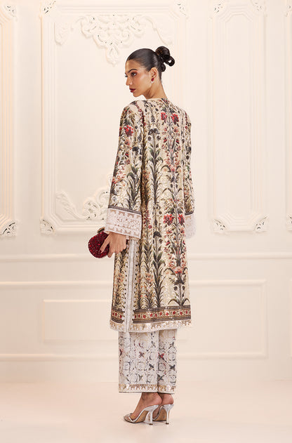 Ivory Gold Straight-Cut Printed Kurta Set