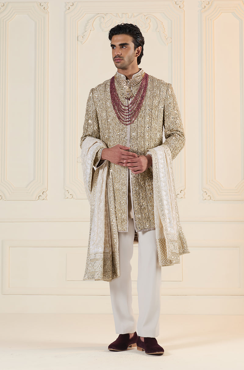 Gold Embroidered Sherwani Set
