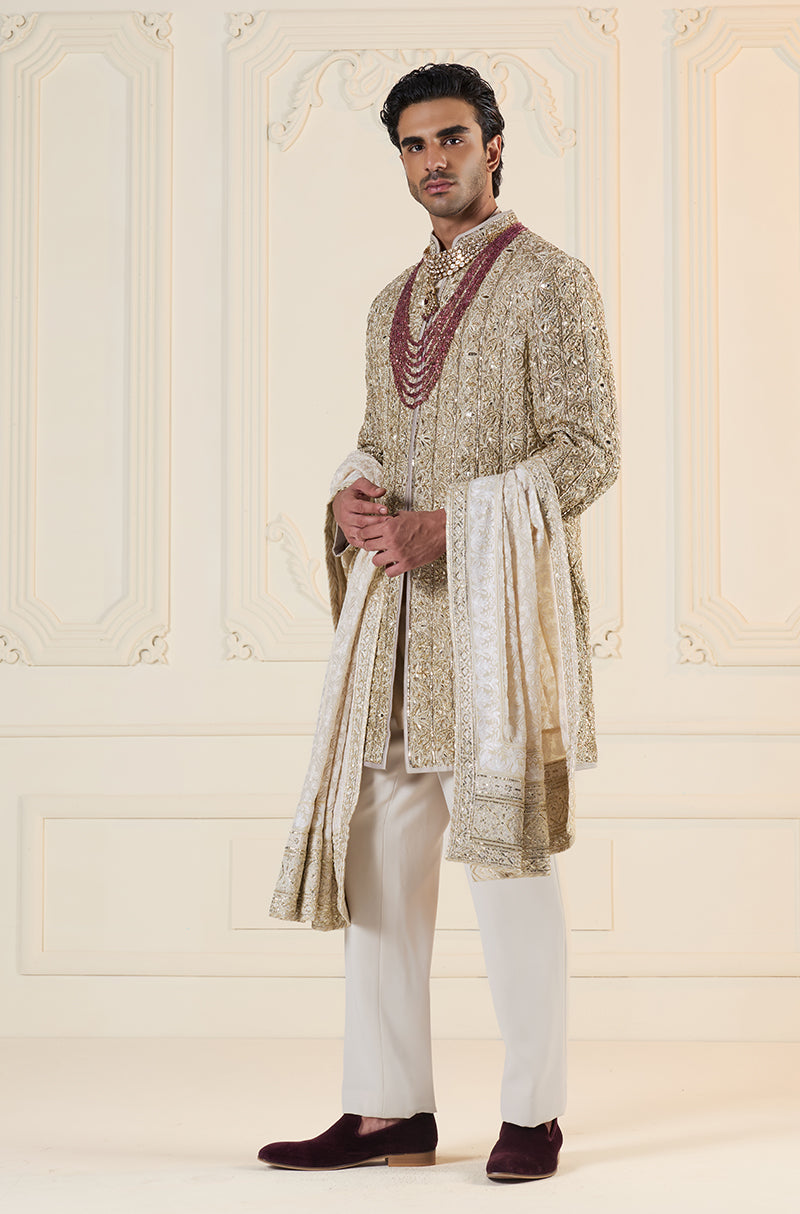 Gold Embroidered Sherwani Set