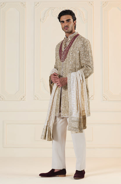 Gold Embroidered Sherwani Set