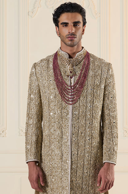 Gold Embroidered Sherwani Set