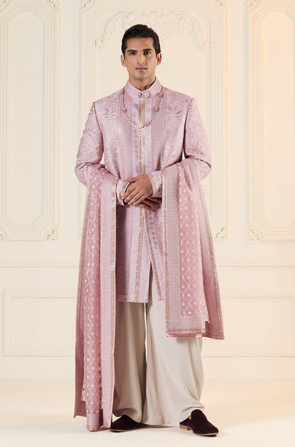 Pink Threadwork Embroidered Sherwani Set