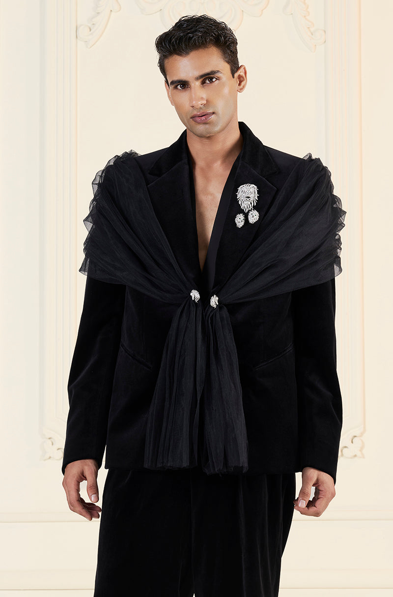 Black Velvet Jacket Set
