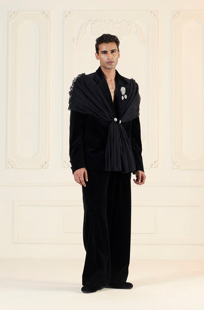 Black Velvet Jacket Set