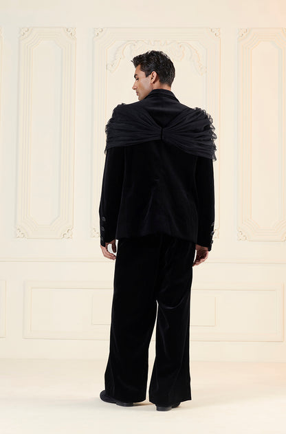 Black Velvet Jacket Set