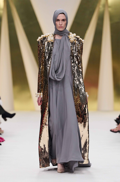 Golden Sequin Trench Coat