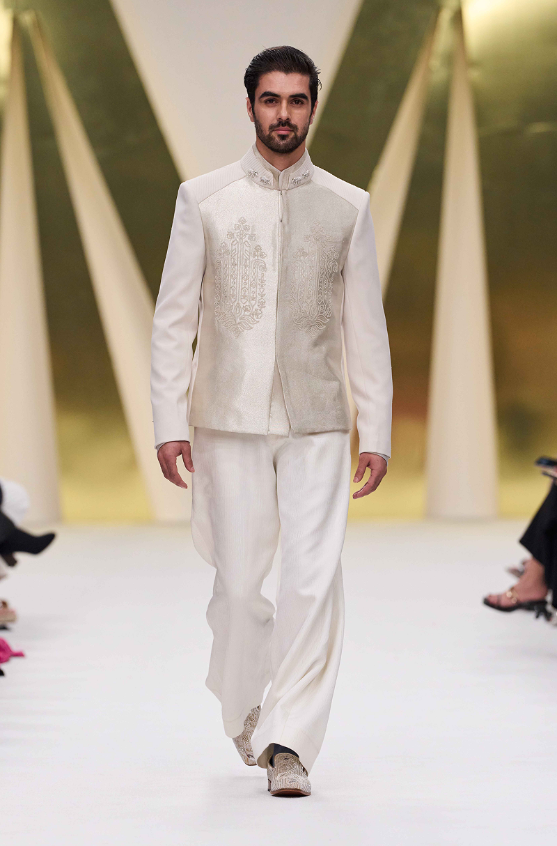 Ivory Dori work Bandhgala Set