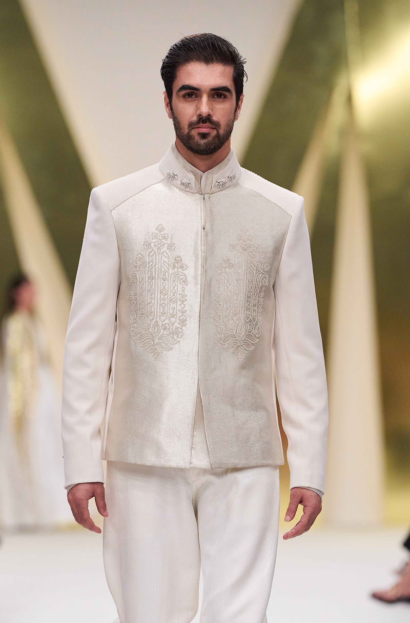 Ivory Dori work Bandhgala Set