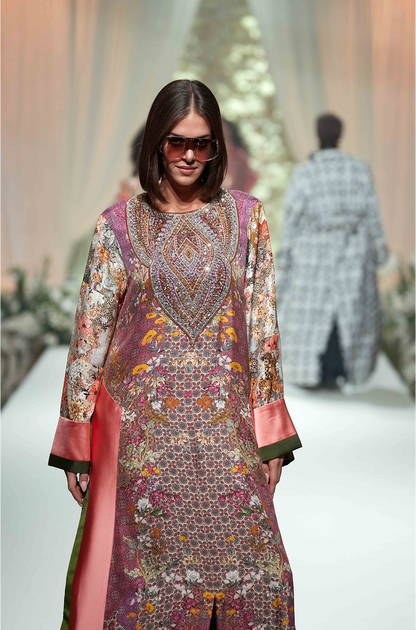 Multicoloured Printed Kaftan