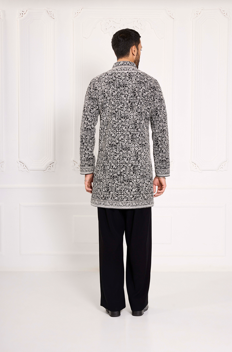 Black Dori Thread All Over Embroidered Kurta Set