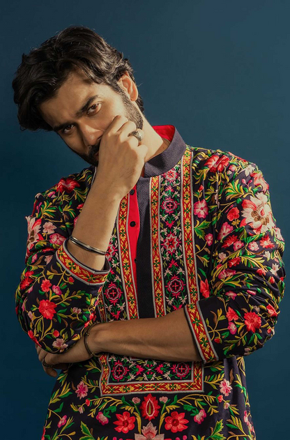 Sunny Kaushal in our Navy Blue Embroidered Kurta Set