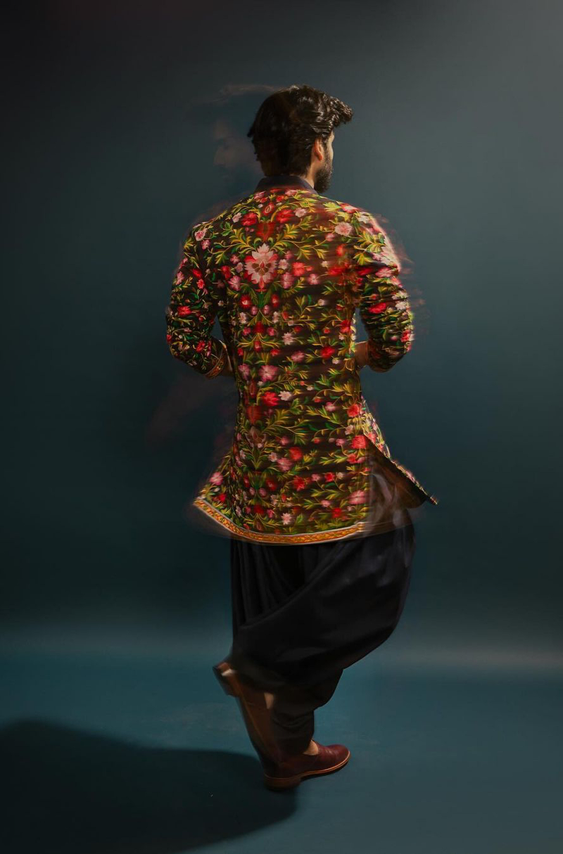 Sunny Kaushal in our Navy Blue Embroidered Kurta Set