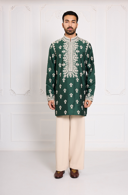 Emerald Green Dori Embroidered Kurta Set