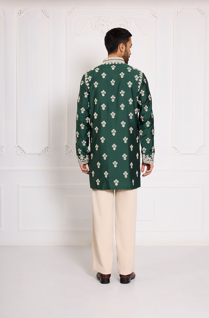 Emerald Green Dori Embroidered Kurta Set