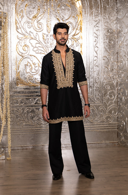 Pavail Gulati in our Black Embroidered Kurta Set