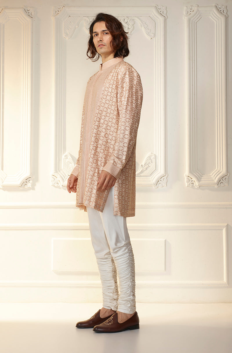 Latte Threadwork Embroidered Kurta Set