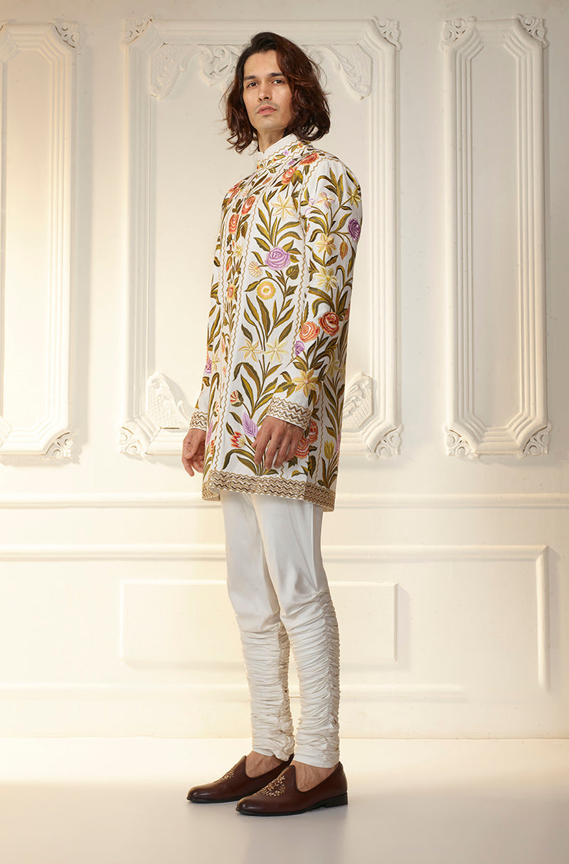 Ivory Multicolour Embroidered Kurta Set
