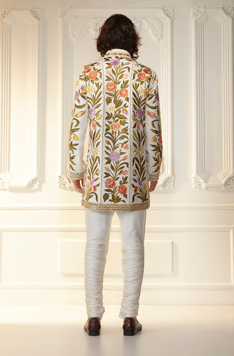 Ivory Multicolour Embroidered Kurta Set