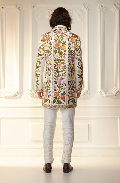 Ivory Multicolour Embroidered Kurta Set