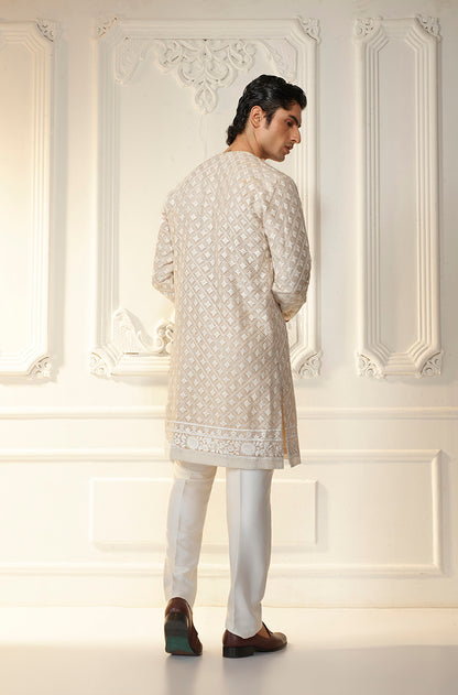 Ivory Threadwork Kurta Set