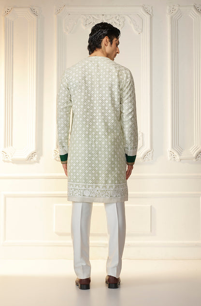 Mint Green Threadwork Kurta Set