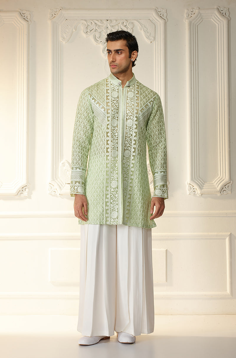 Mint Green Threadwork Kurta Set