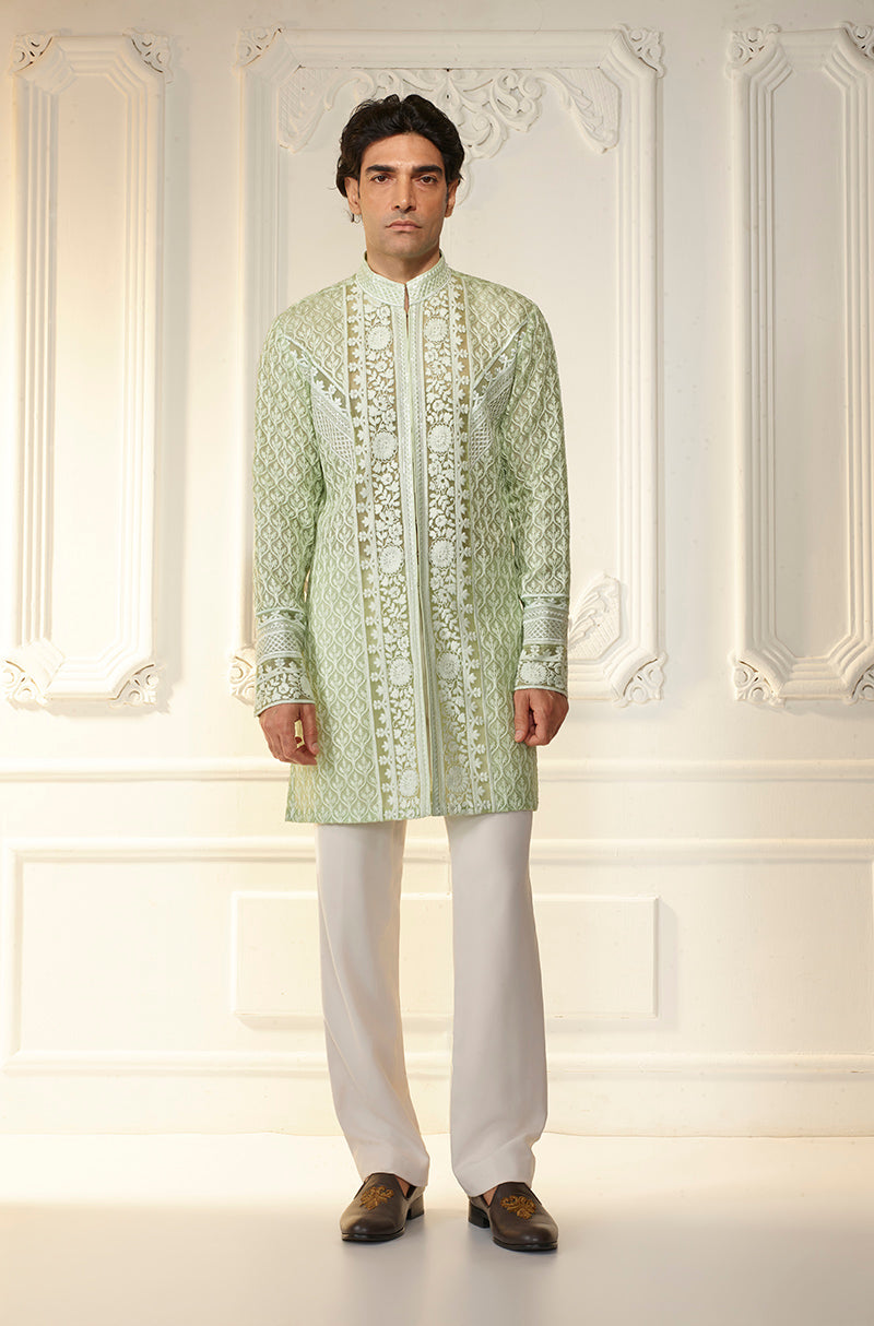 Mint Green Threadwork Kurta Set